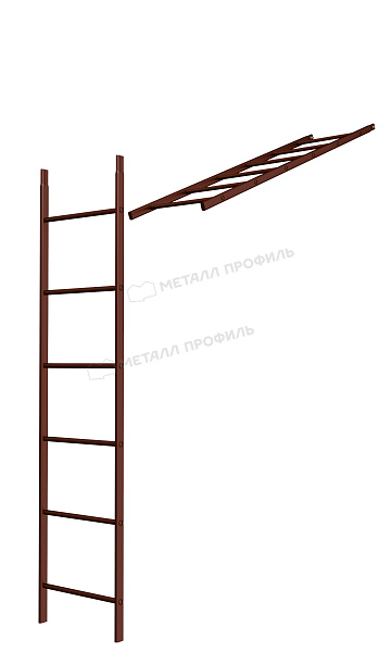 Лестница кровельная стеновая дл. 1860 мм без кронштейнов (8017) ― где купить в Мурманске? В нашем интернет-магазине!
