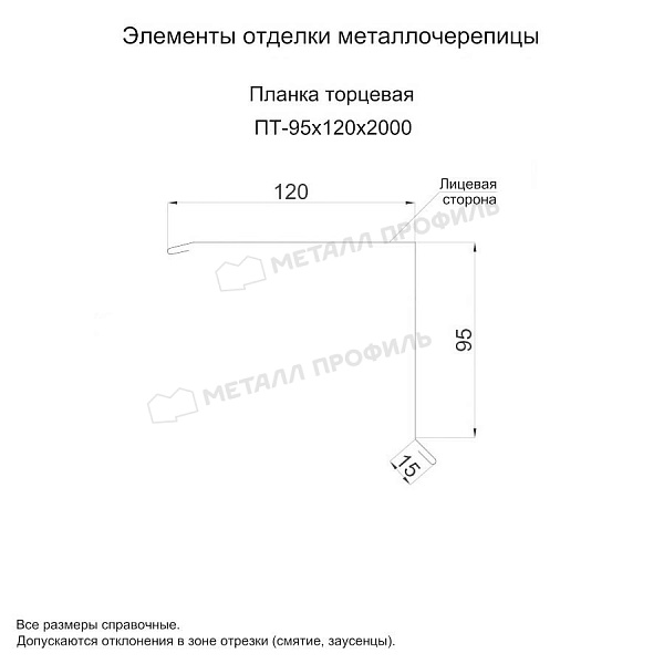 Планка торцевая 95х120х2000 (PURETAN Д-20-7005\7005-0.5) ― приобрести по умеренным ценам в Мурманске.
