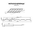 Металлочерепица МЕТАЛЛ ПРОФИЛЬ МаксиКаскад NormanMP (ПЭ-01-9002-0.5)